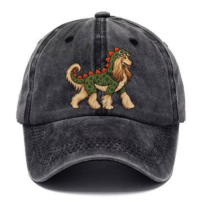 One Afghan Hound In Halloween Costume Dinosaur Costume With Soft Felt Spikes Down The Back Halloween Dog Parade Classic Cap – Graphite