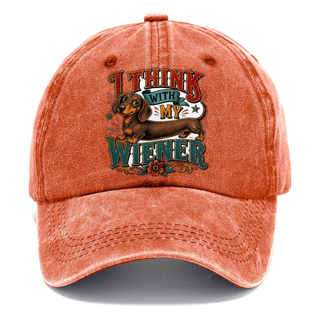 I Think With My Wiener Dachshund Classic Cap – Terracotta Clay