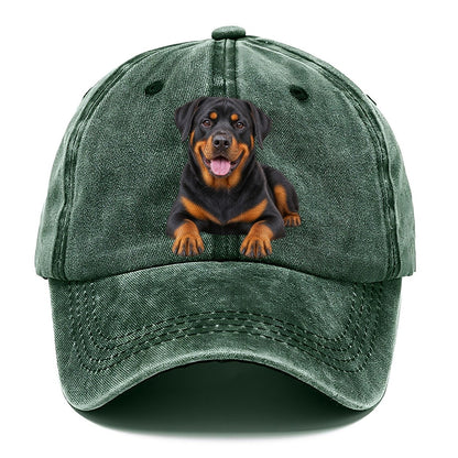 Rottweiler Sitting Top Breeds Classic Cap – Forest Mist
