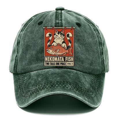 Nekomata Fish Yokai Night Market Classic Cap – Forest Mist