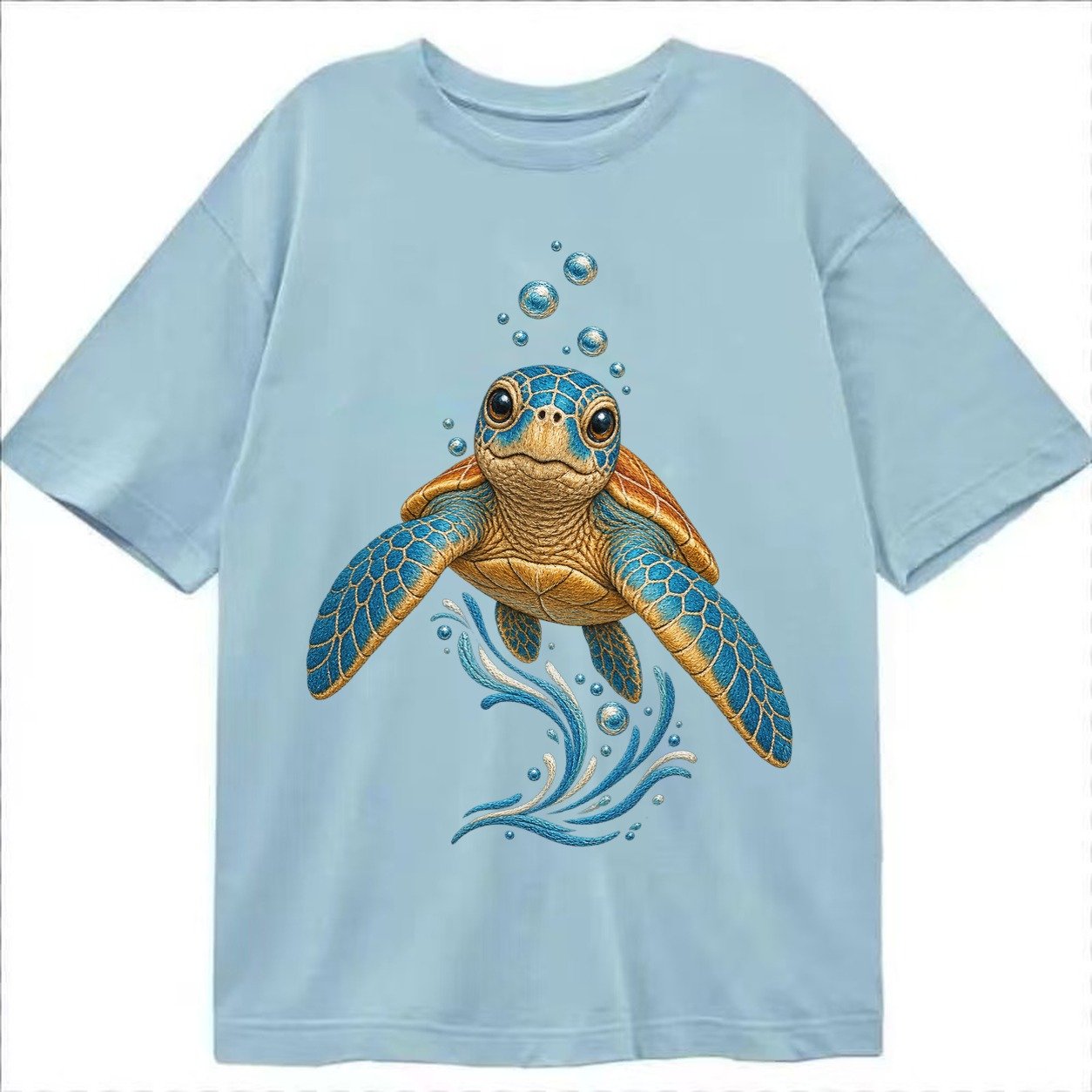 Sea Turtle Serenity Classic T-shirt – Light Blue