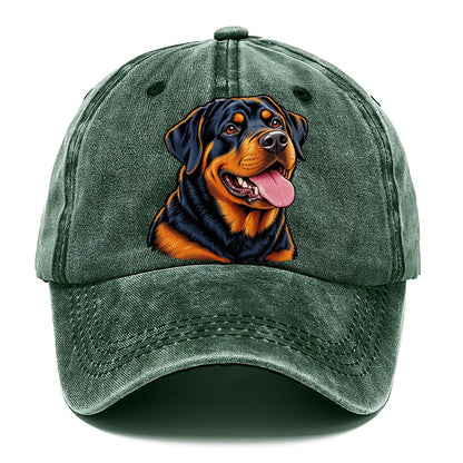 Rottweiler Portrait Classic Cap – Forest Mist