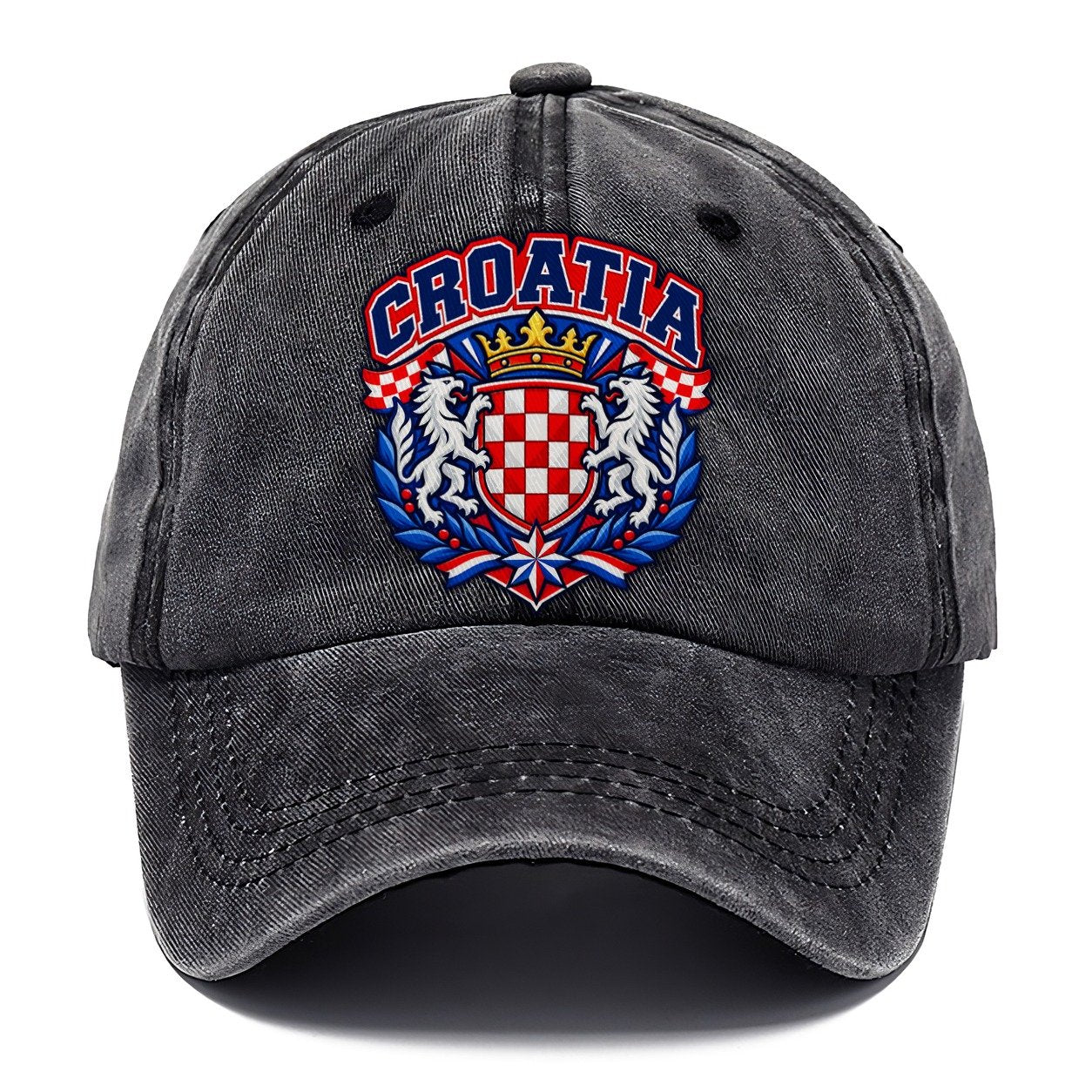 Croatia Retro Badge Country Logos Classic Cap – Graphite