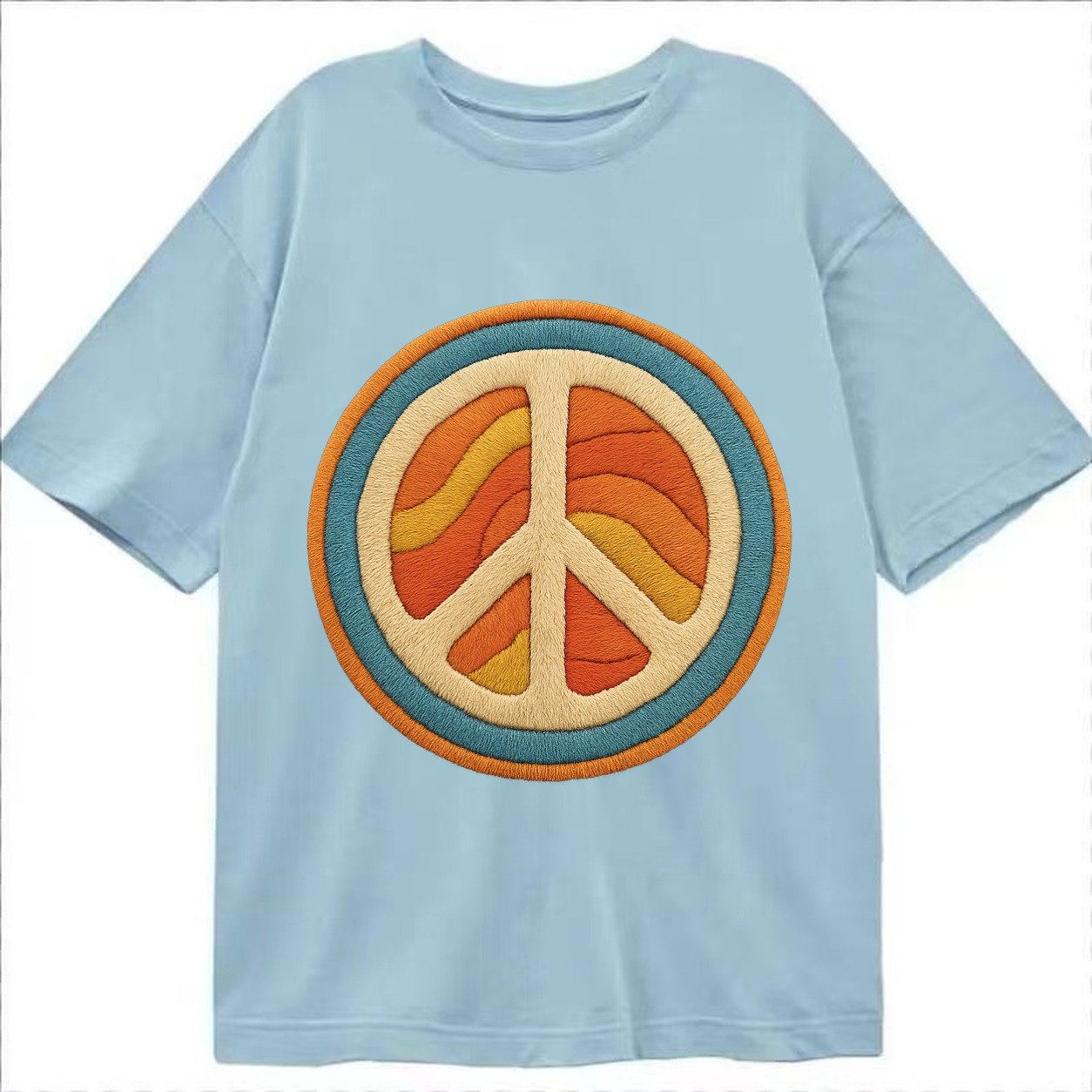 Retro Peace Harmony Classic T-shirt – Light Blue