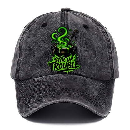 Stir Up Trouble Slogan Witch Magic Classic Cap – Graphite