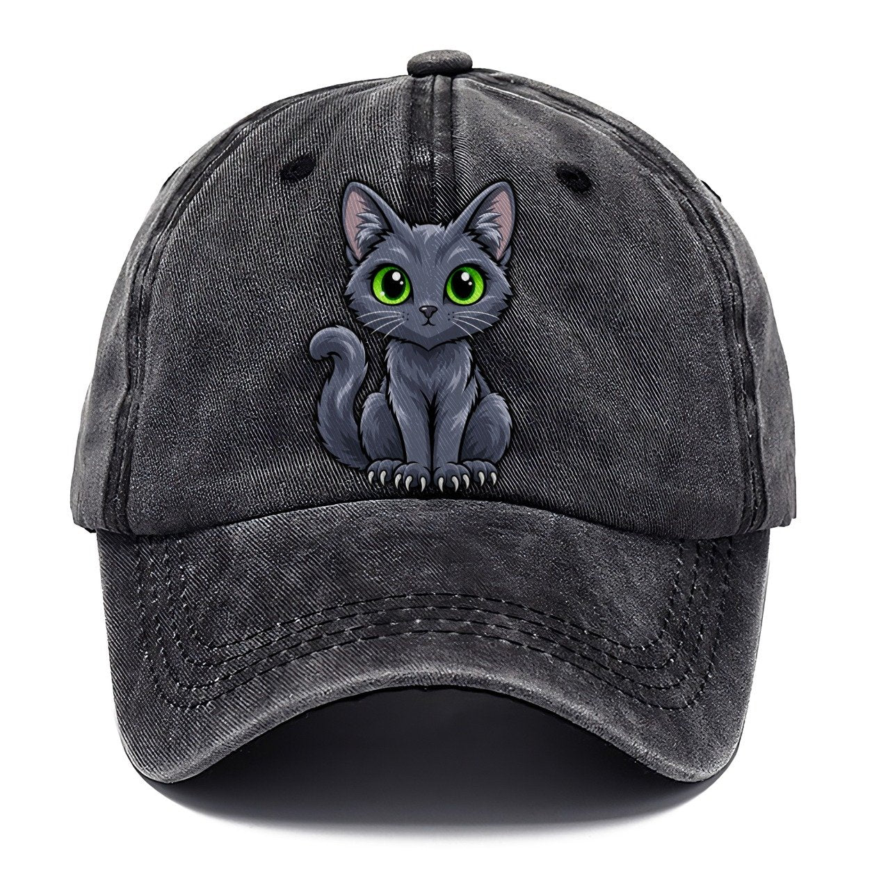 Korat Sitting Peeking Cats Classic Cap – Graphite