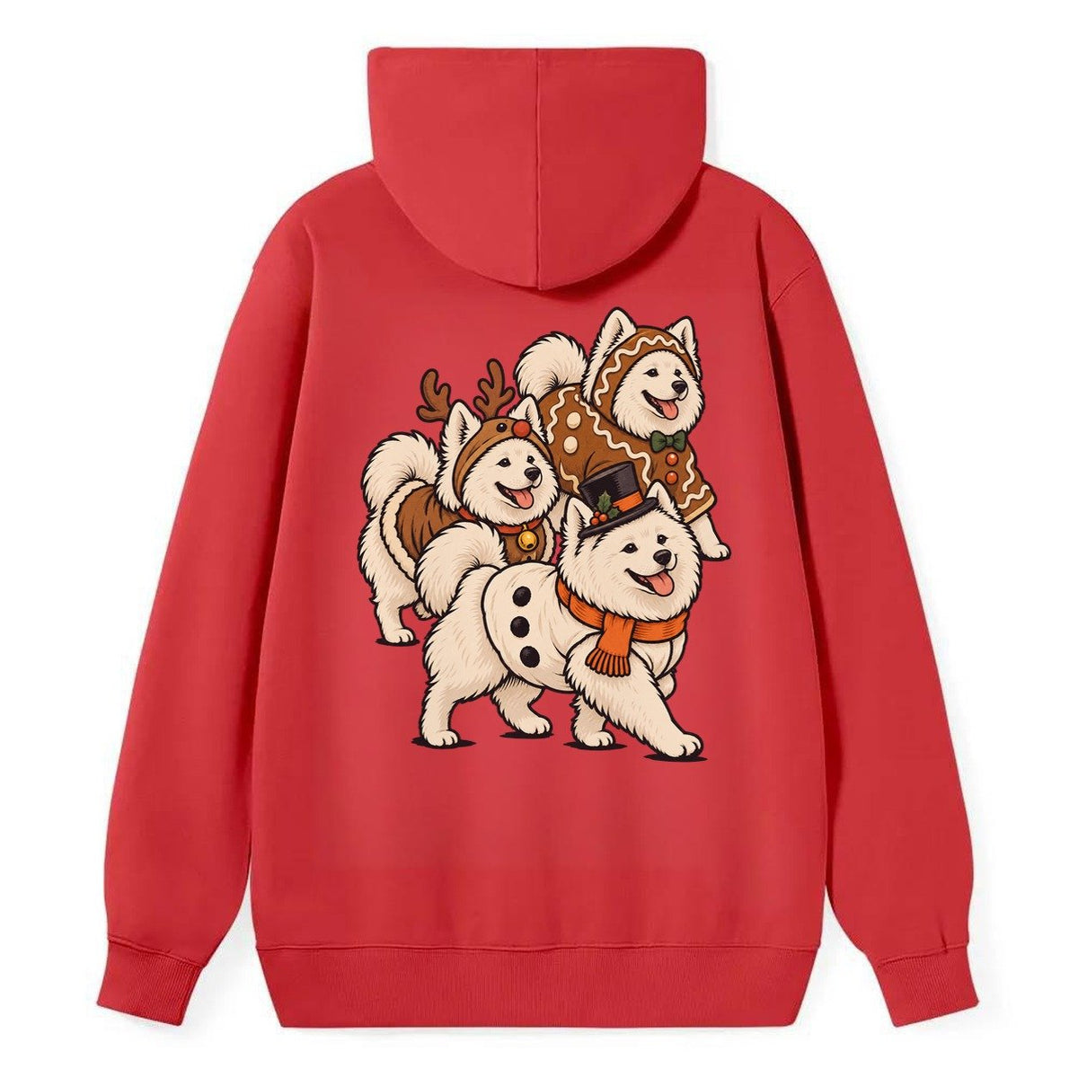 3 Samoyeds In Halloween Costumes Hdp 36 Parade Lineup Halloween Dog Parade Classic Pullover Hoodie – Red