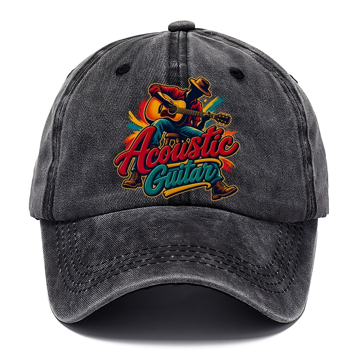Acoustic Guitar Wordmark Music Instruments Classic Cap – Graphite