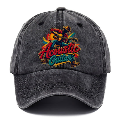 Acoustic Guitar Wordmark Music Instruments Classic Cap – Graphite