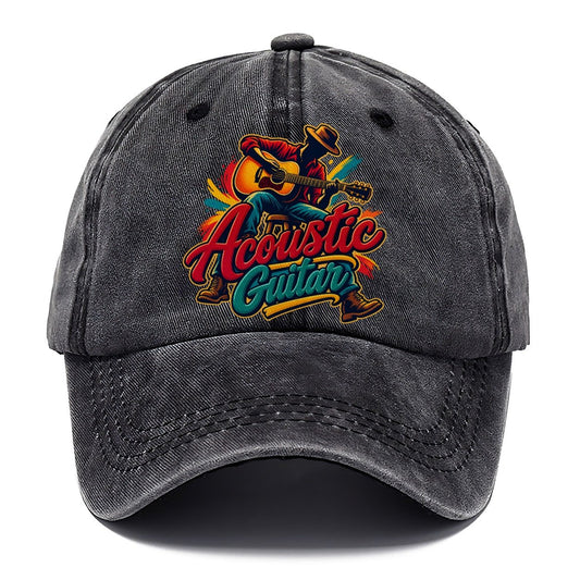 Acoustic Guitar Wordmark Music Instruments Classic Cap – Graphite