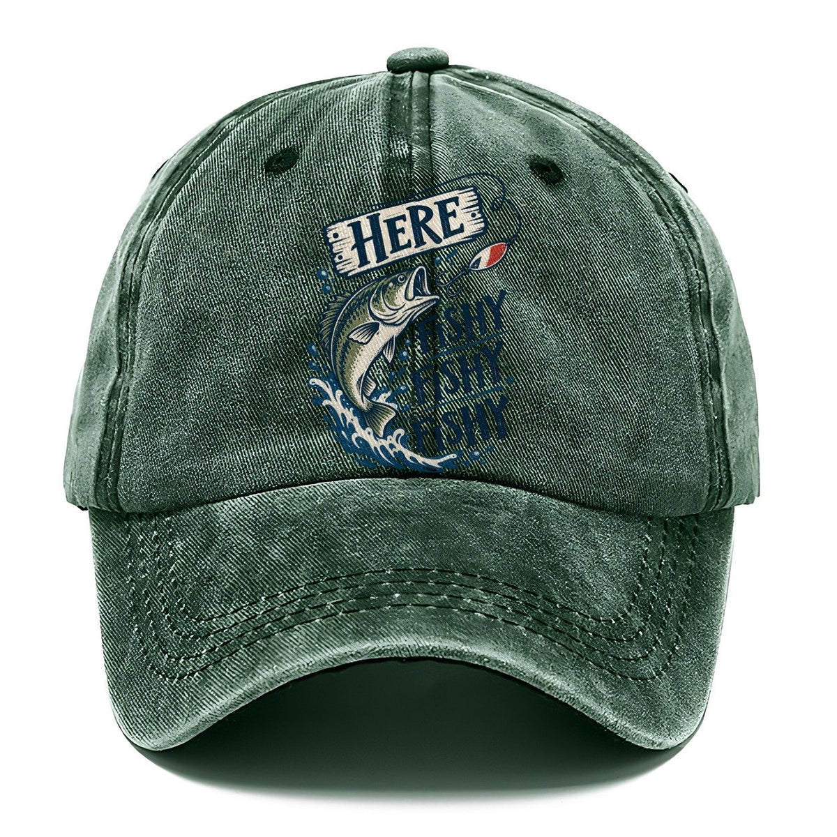 Here Fishy Fishy Bass Splash Classic Cap – Forest Mist
