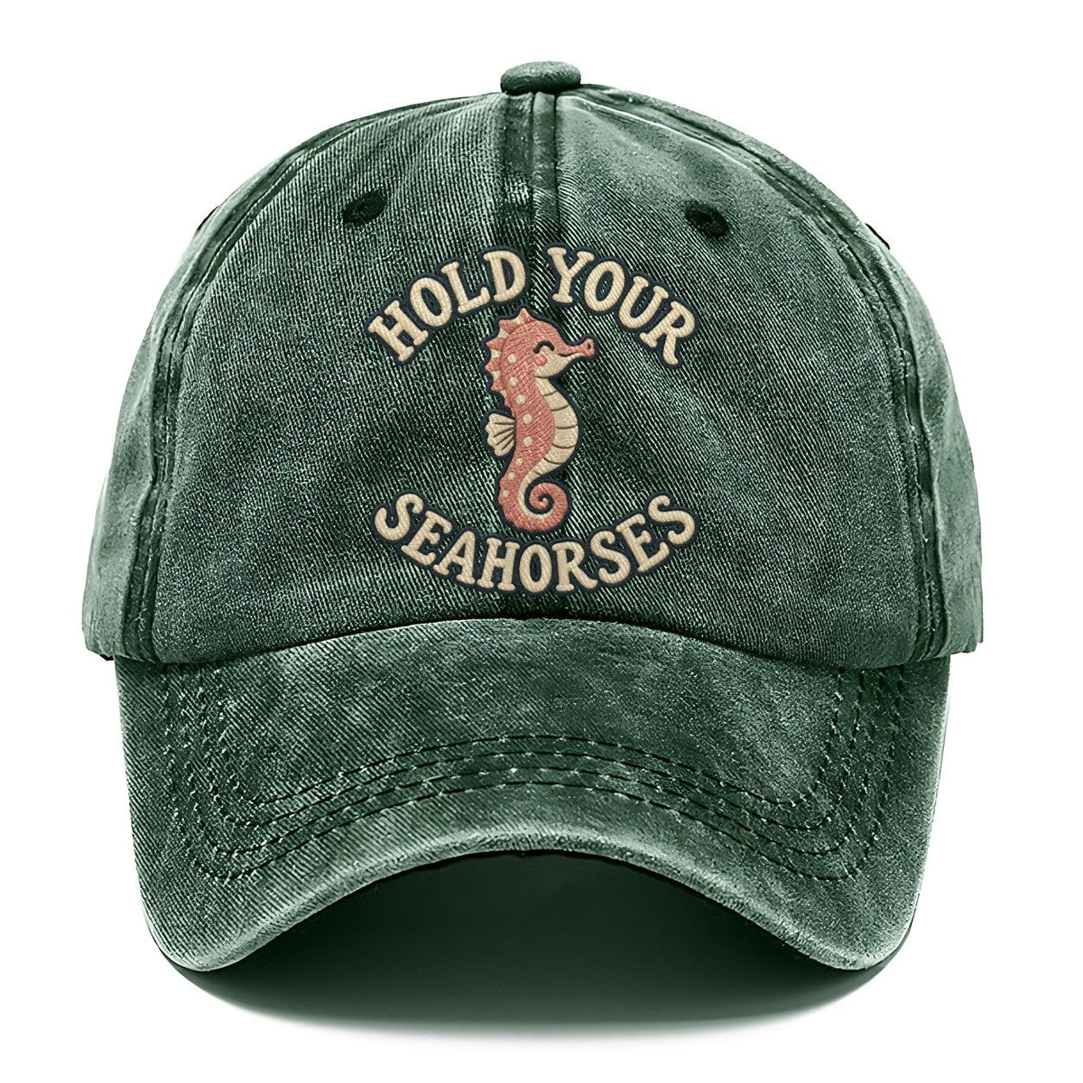 Seahorse Animal Puns Classic Cap – Forest Mist