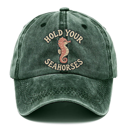 Seahorse Animal Puns Classic Cap – Forest Mist