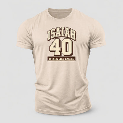 Isaiah 40 Varsity Chapel Varsity Cotton T-Shirt – Sand