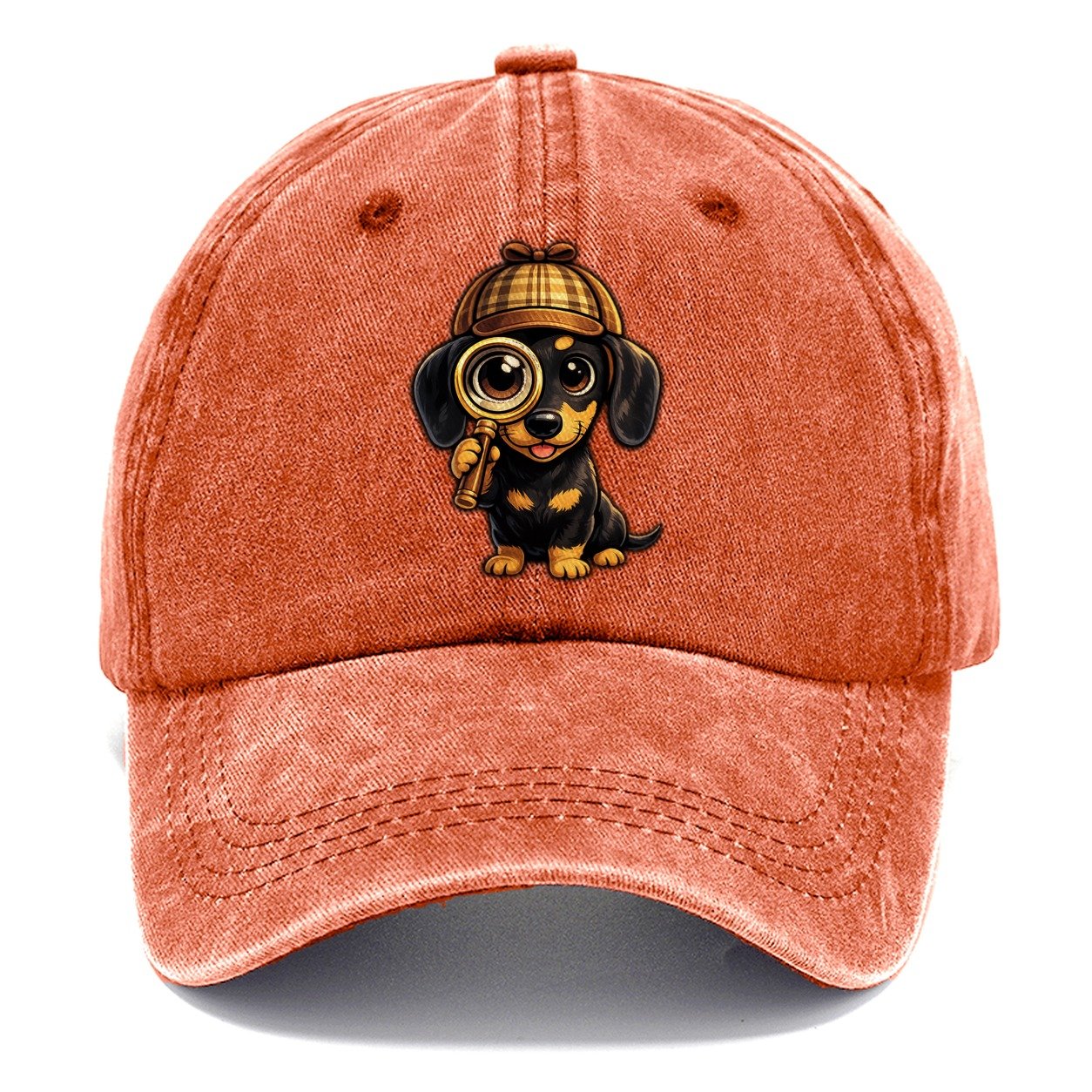 Dachshund Detective Classic Cap – Terracotta Clay