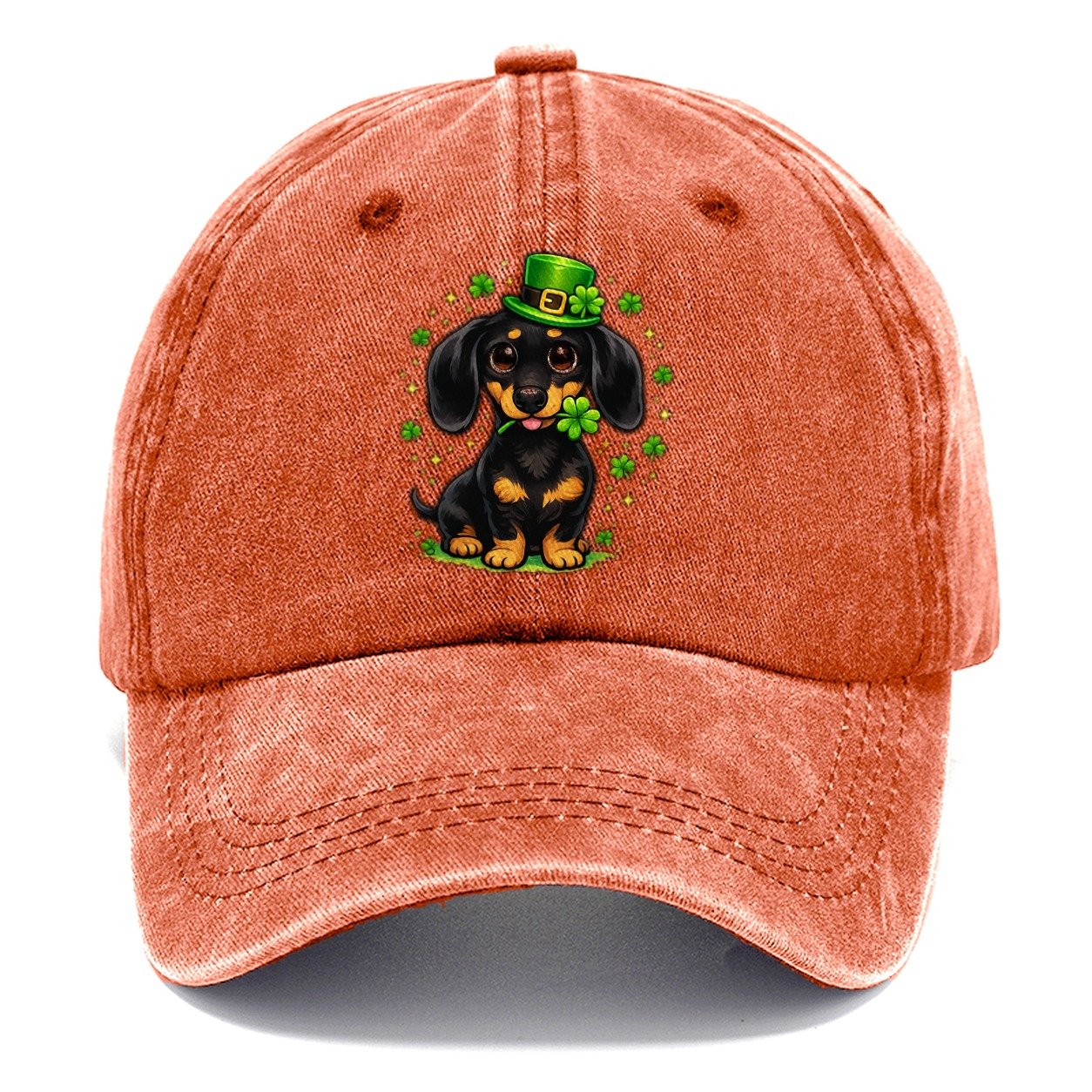 Leprechaun Dachshund Clover Classic Cap – Terracotta Clay