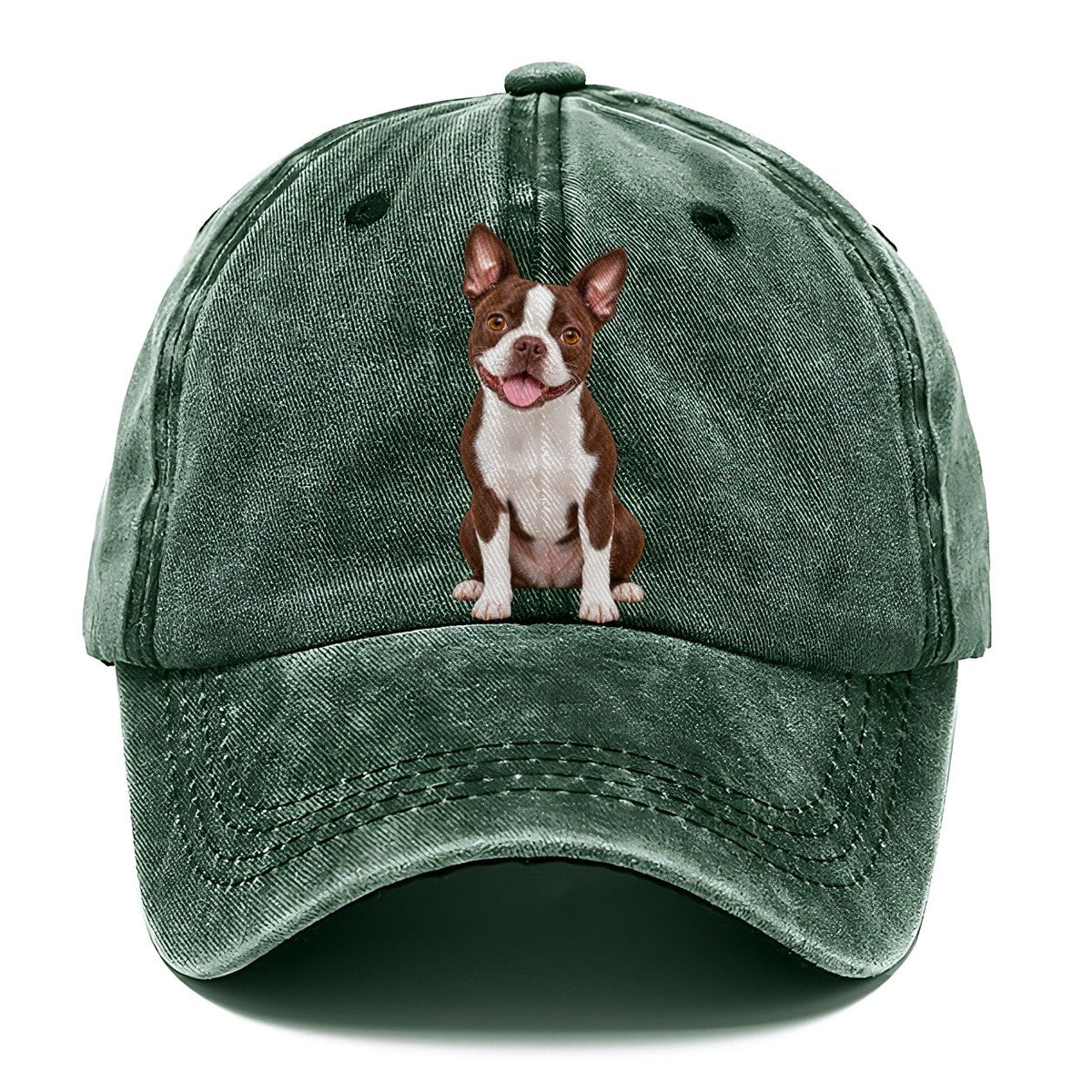 Brown Boston Terrier Classic Cap – Forest Mist