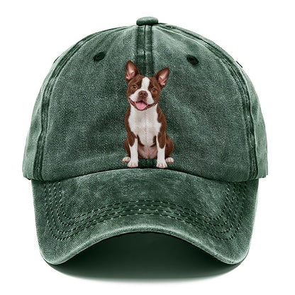 Brown Boston Terrier Classic Cap – Forest Mist