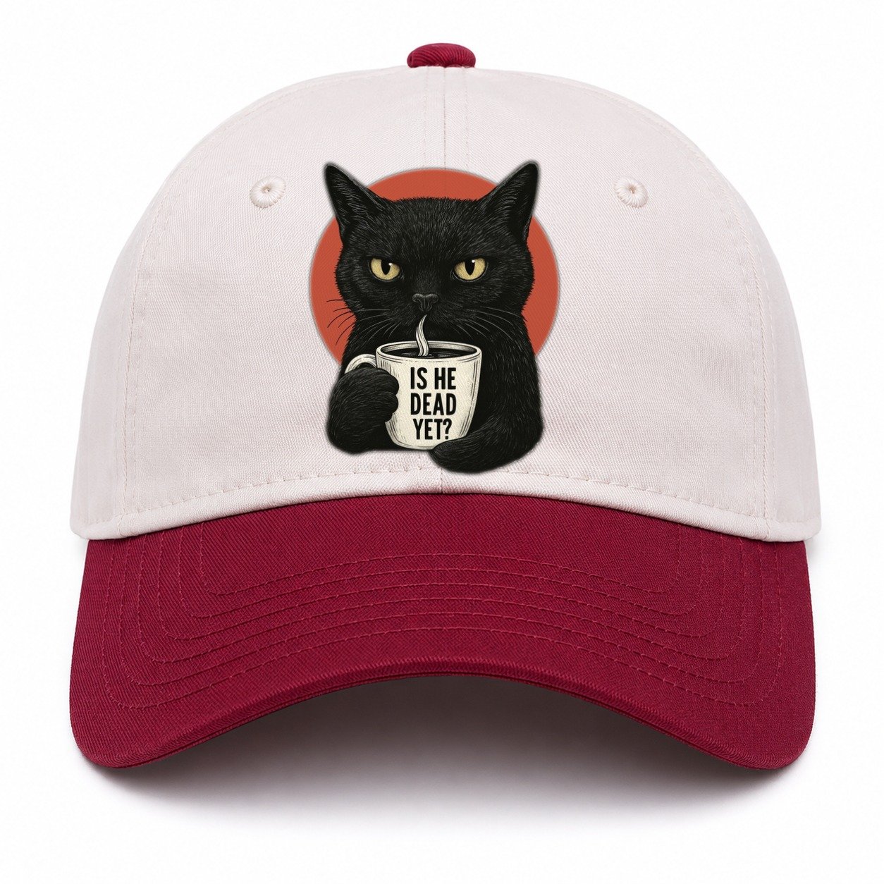 Is He Dead Yet Cat Two Tone Cap – Red