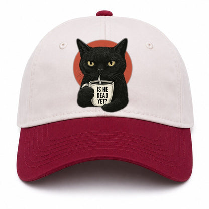 Is He Dead Yet Cat Two Tone Cap – Red