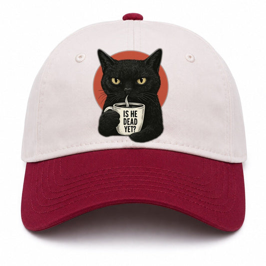 Is He Dead Yet Cat Two Tone Cap – Red
