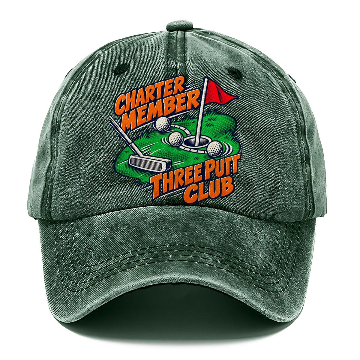 Three Putt Club Golf Life Pop Art Classic Cap – Forest Mist