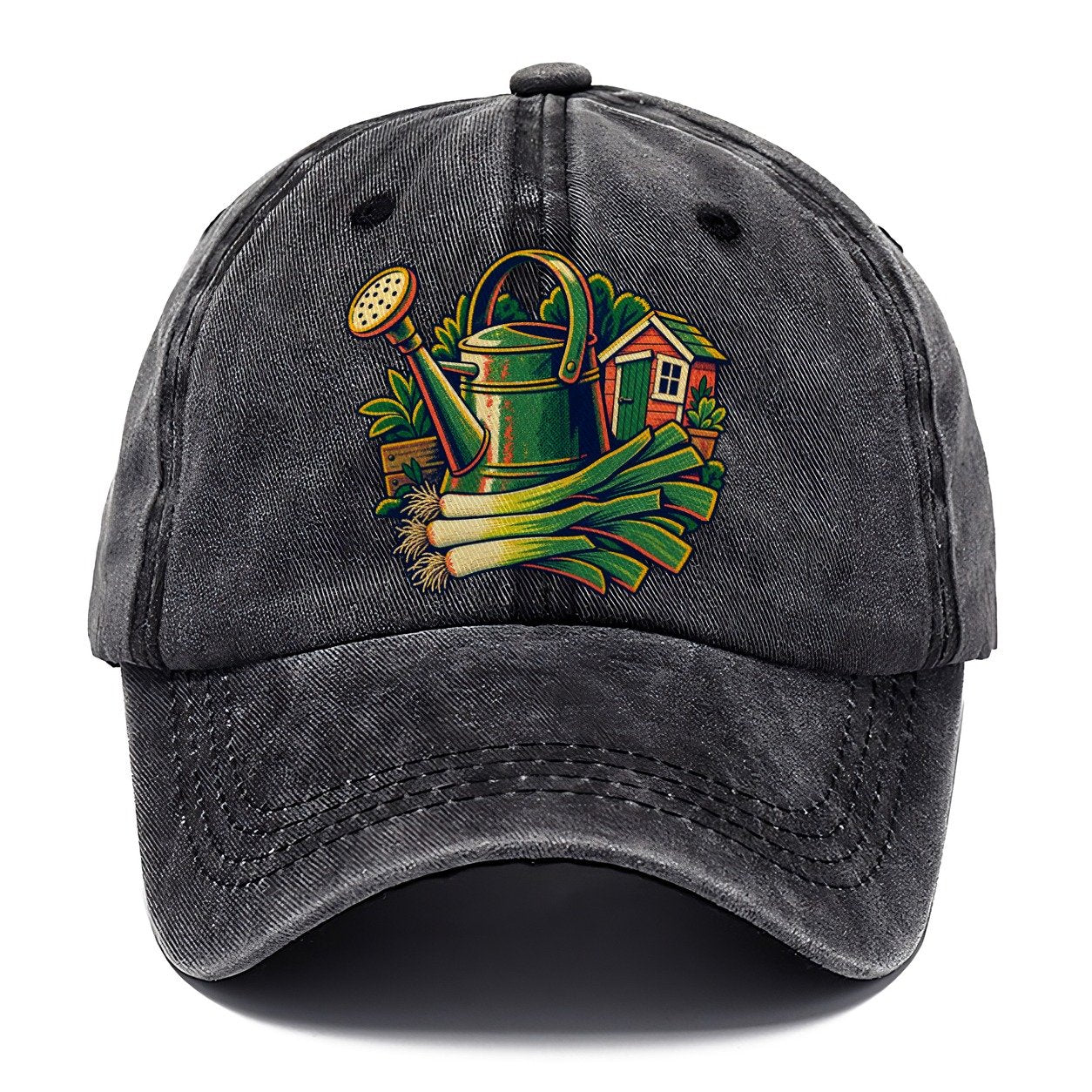 Allotment Shed Watering Can And Leeks Uk Culture Heritage Classic Cap – Graphite