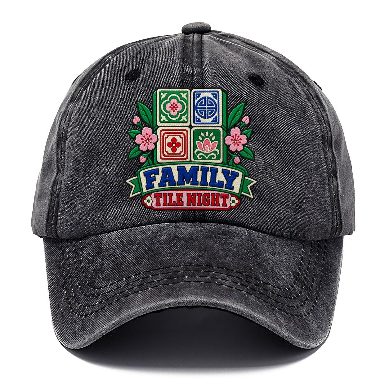Family Tile Night Mahjong Game Night Classic Cap – Graphite