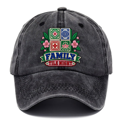 Family Tile Night Mahjong Game Night Classic Cap – Graphite
