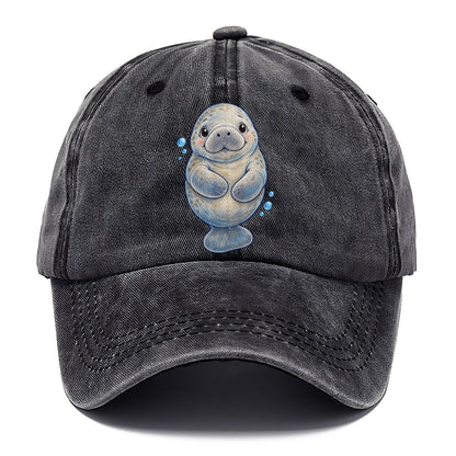 Manatee Front Flipper Hug Sea Sprite Classic Cap – Graphite