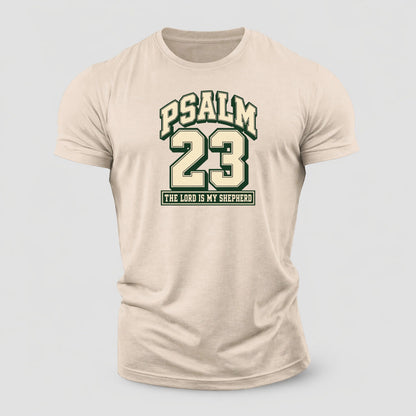 Psalm 23 Varsity Chapel Varsity Cotton T-Shirt – Sand