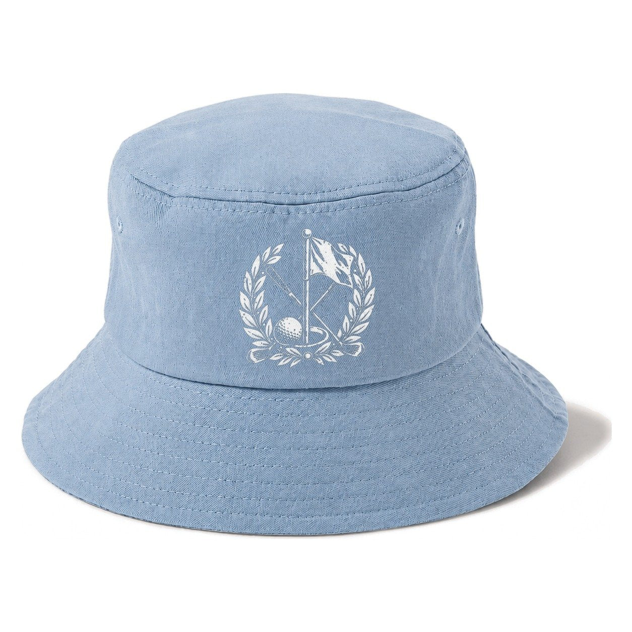 Flag And Ball Crest Golf Life Bucket Hat – Summer Sky