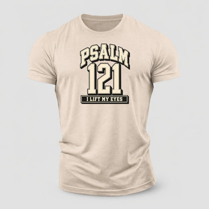 Psalm 121 Varsity Chapel Varsity Cotton T-Shirt – Sand