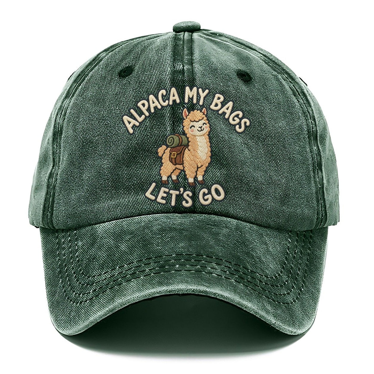 Alpaca Animal Puns Classic Cap – Forest Mist