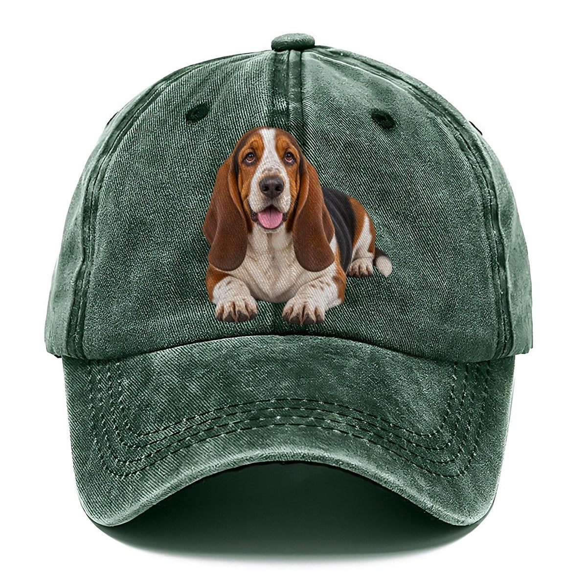 Basset Hound Lying Down Top Breeds Classic Cap – Forest Mist