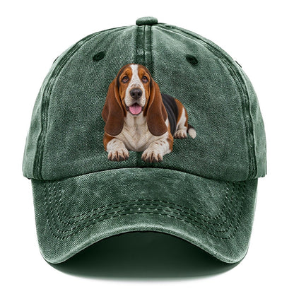 Basset Hound Lying Down Top Breeds Classic Cap – Forest Mist