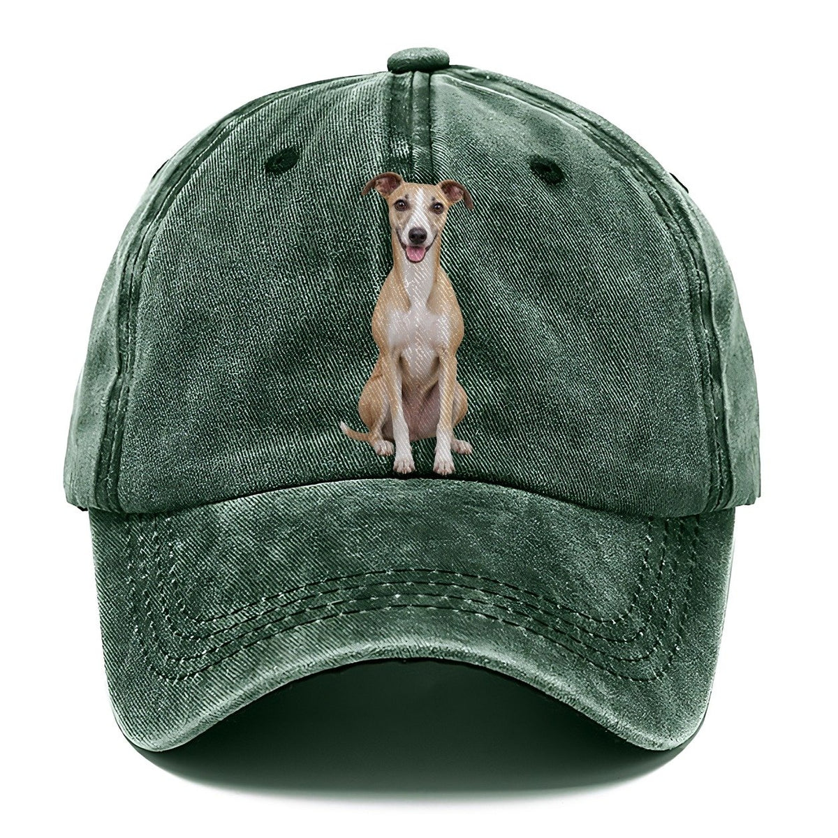 Whippet Sitting Top Breeds Classic Cap – Forest Mist