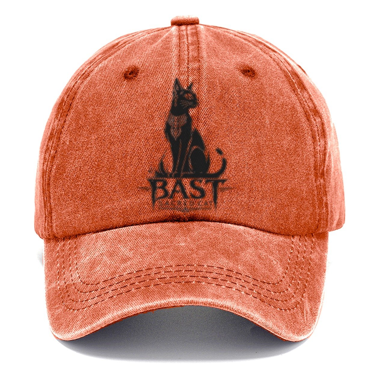 Bast Cat Gestural Marks Classic Cap – Terracotta Clay