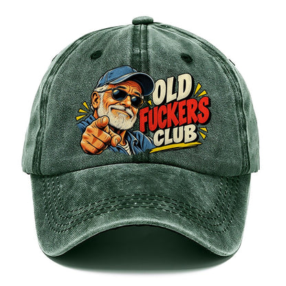 Old Fuckers Club Pointing Grandpa Classic Cap – Forest Mist