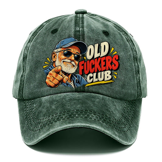 Old Fuckers Club Pointing Grandpa Classic Cap – Forest Mist