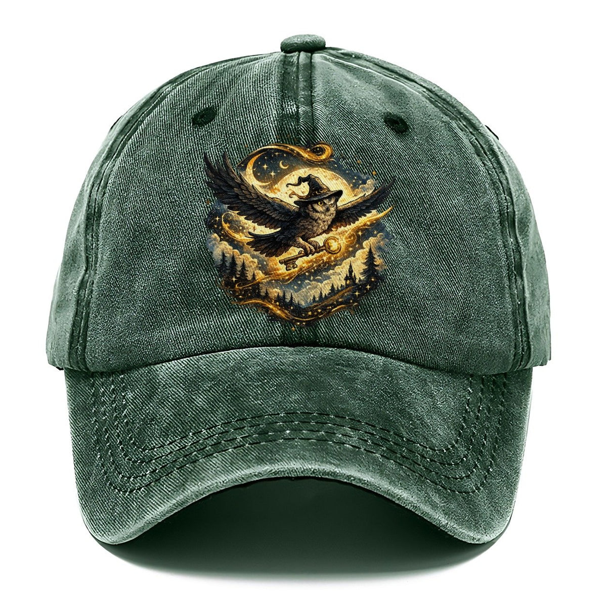 Wizard Owl with Magic Key Under Full Moon Classic Cap – Forest Mist
