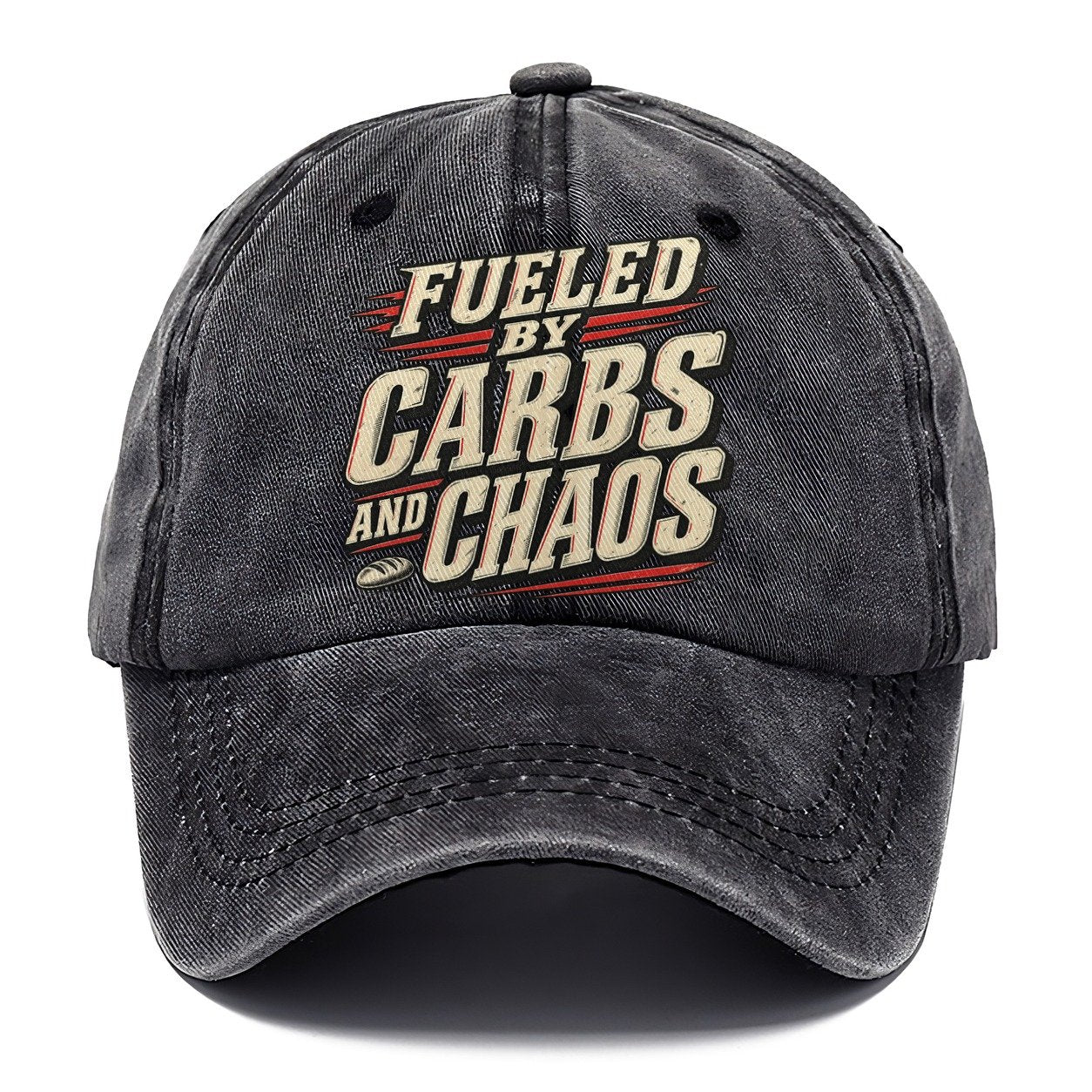Fueled By Carbs And Chaos American Wit Classic Cap – Graphite