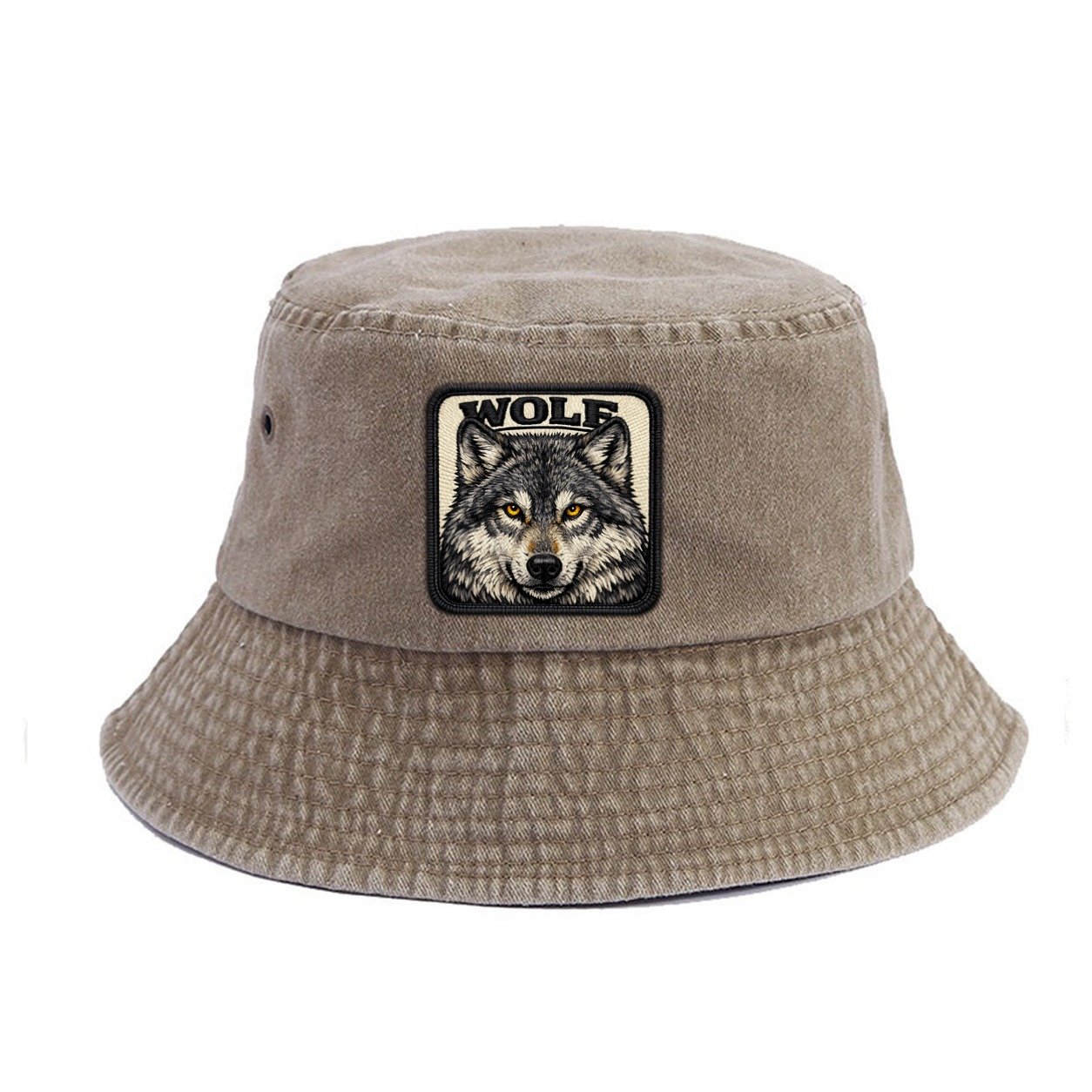 Wolf Vintage Bucket Hat – Warm Sand