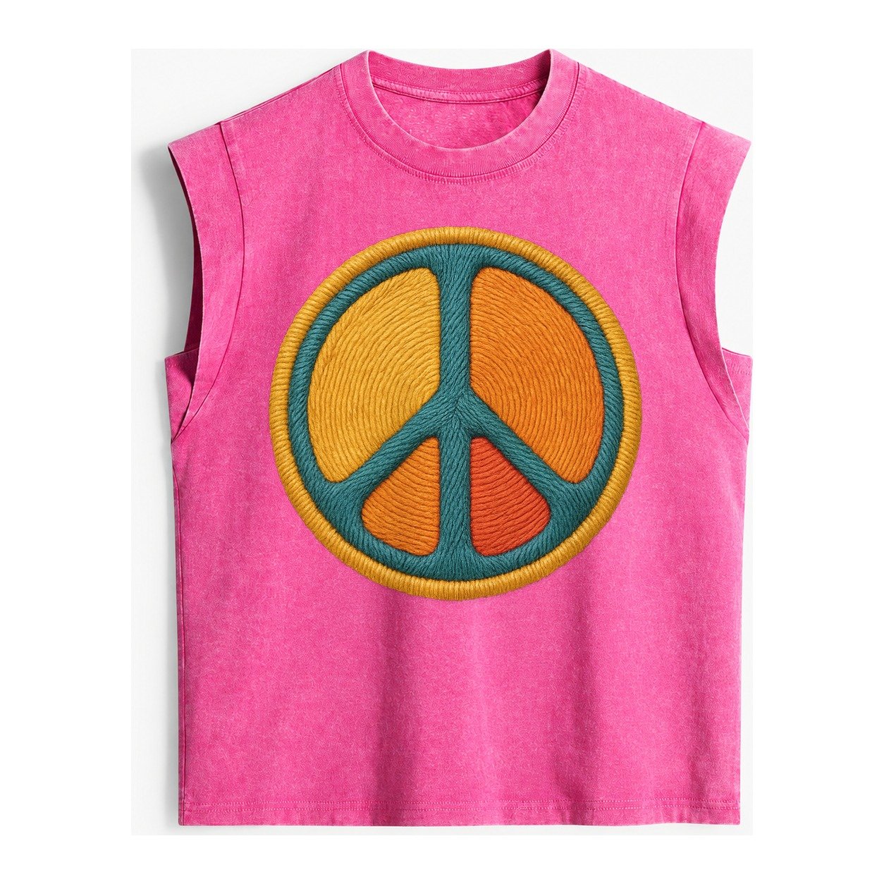 Golden Peace Vintage Washed Tank – Pink