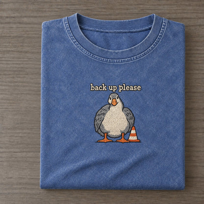 Back Up Please Strongly Worded Vintage T-shirt – Washed Blue