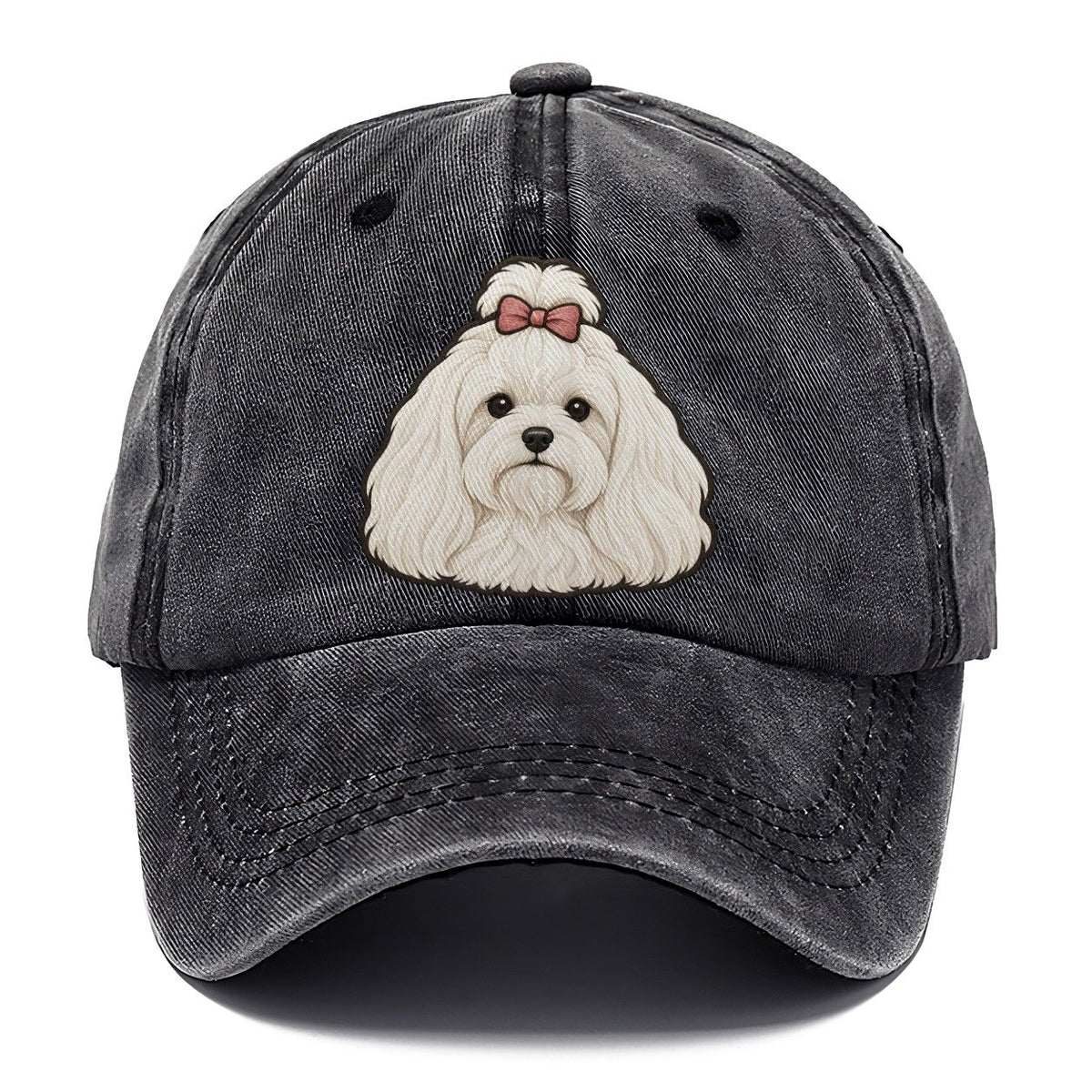 Maltese Topknot Bow Fan Favorites Classic Cap – Graphite