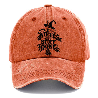 Witches Get Stuff Done Slogan Witch Magic Classic Cap – Terracotta Clay