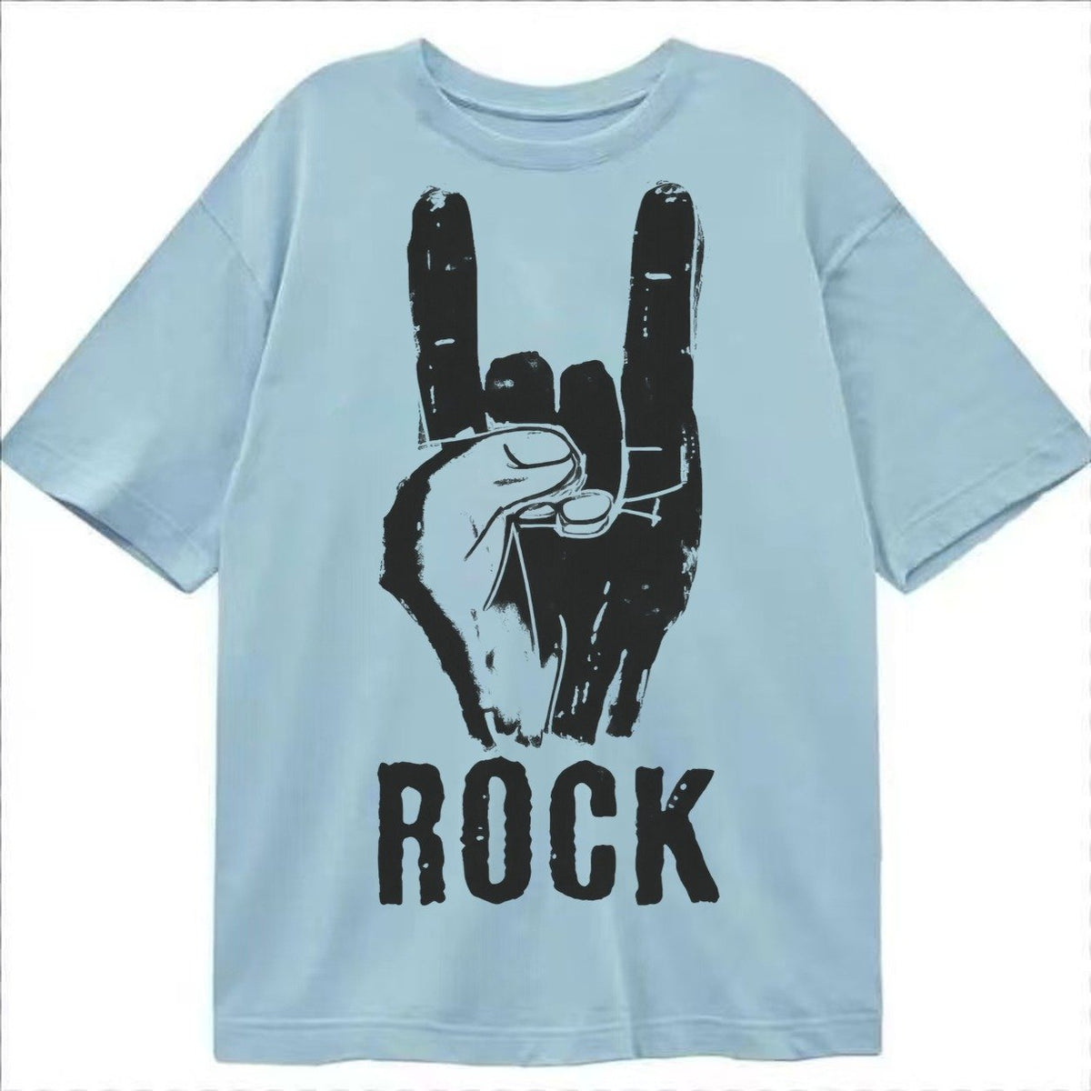 Hand Horn Rock N Roll Classic T-shirt – Light Blue