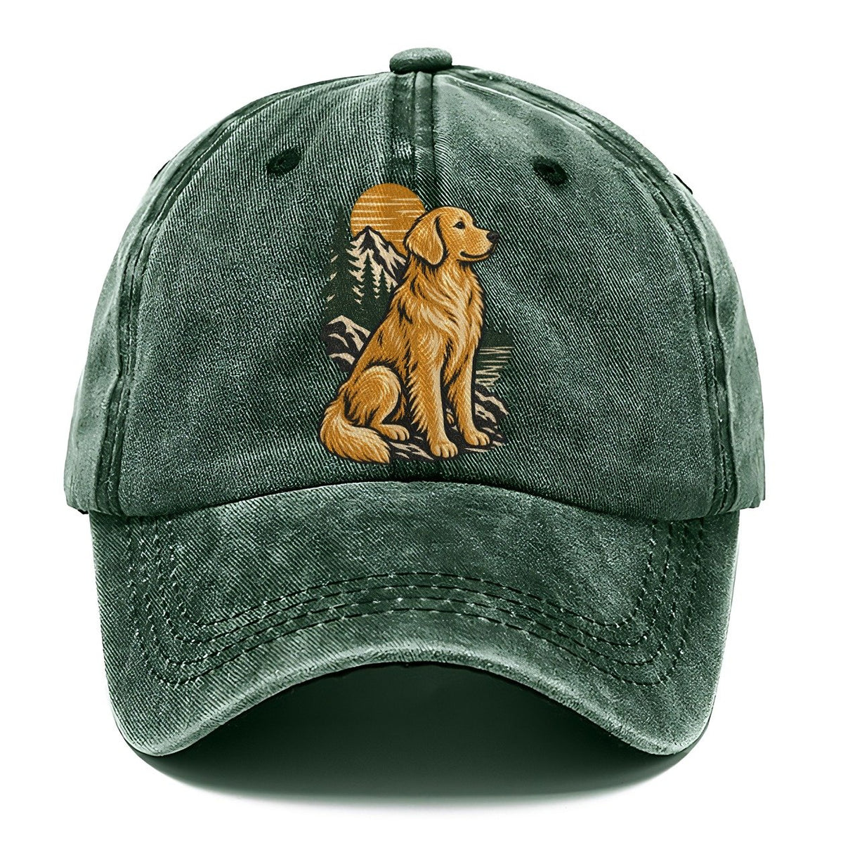 Golden Retriever Mountain Lake Classic Cap – Forest Mist