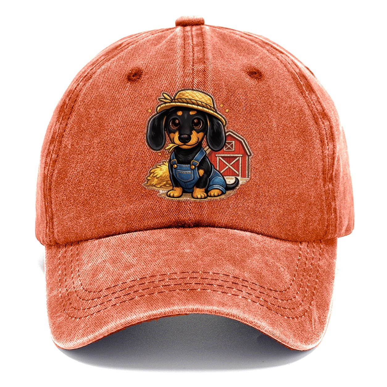 Dachshund Farmer Overalls Classic Cap – Terracotta Clay
